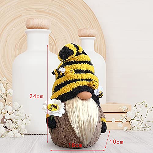 Bee Festival Gnomo Escandinavo Muñeca Enana Miel Abeja Elfo Figura Peluche Gnomo Muñeca Ornamento Muñeca Tejido Muñeca con Tiras Miel Abeja Decoración de Escritorio Festival Regalo