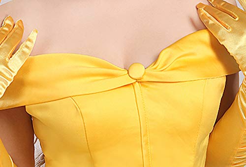 Bella vestido para carnaval Cosplay mujer Dress Up Belle Woman Disfraz BEL001, amarillo, L