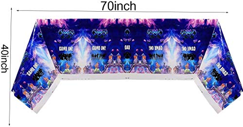 BESLIME Paquete de 2 Favores de la Fiesta de los Videojuegos Fuentes para la Fiesta Decoraciones de cumpleaños con Fiesta, Mantel 70"X42", niños