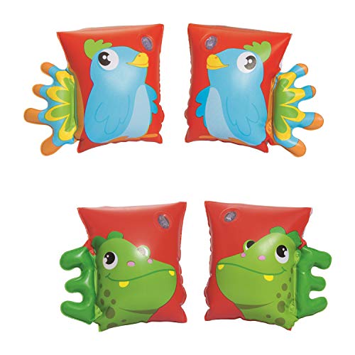 BESTWAY 32115 - Manguitos Hinchables Dinosaurio & Loro 23x15 cm