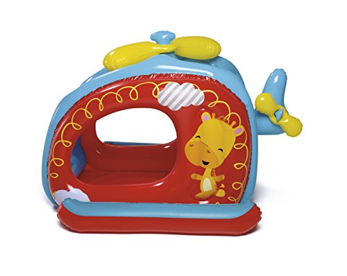 BESTWAY 93502 - Piscina de Bolas Hinchable Diseño Helicóptero Fisher Price 137x112x97 cm Multicolor Con 25 Bolas y Suelo Hinchable Para Niños y Niñas Mayores de 2 Años