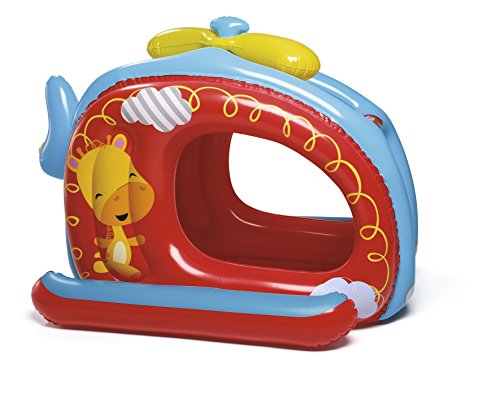 BESTWAY 93502 - Piscina de Bolas Hinchable Diseño Helicóptero Fisher Price 137x112x97 cm Multicolor Con 25 Bolas y Suelo Hinchable Para Niños y Niñas Mayores de 2 Años