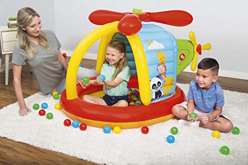 Bestway Fisher Price-Helicóptero Hinchable con 25 Pelotas de Juego, 155 x 102 x 91 cm, Color carbón (93538)