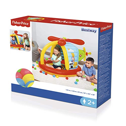 Bestway Fisher Price-Helicóptero Hinchable con 25 Pelotas de Juego, 155 x 102 x 91 cm, Color carbón (93538)