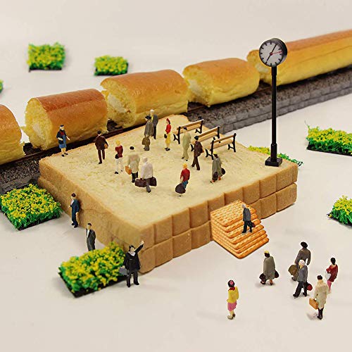 BESTZY 100pcs Mix Pintado Cifras Pasajeros Tren Modelo Personas Park Street Para Maqueta Ferroviaria Trenes Scenescapes Plataforma Pasajeros Figuras Miniatura(1:87)