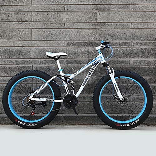 Bicicletas 24/26 pulgadas Mtb Top grasa Bicicleta / bicicleta de montaña Fat Tire crucero de la playa Fat Tire Bike nieve bicicletas 21/24/27 Bicicletas velocidad de Grasas,Blanco,24 inch 24 speed