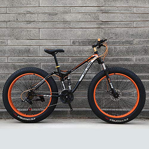 Bicicletas 24/26 pulgadas Mtb Top grasa Bicicleta / bicicleta de montaña Fat Tire crucero de la playa Fat Tire Bike nieve bicicletas 21/24/27 Bicicletas velocidad de Grasas,Naranja,26 inch 21 speed