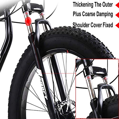 Bicicletas 26 pulgadas de montaña, Fat Tire Bike Rígidas Montaña, marco de aluminio de bicicletas Alpine, for mujer for hombre de la bicicleta con suspensión delantera, Negro, 24 radios velocidad FDWF