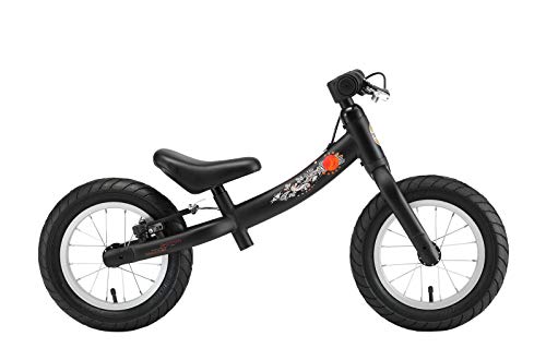 BIKESTAR 2-en-1 Bicicleta sin Pedales para niños y niñas 3-4 años | Bici con Ruedas de 12" Edición Sport | Negro