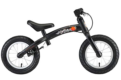 BIKESTAR 2-en-1 Bicicleta sin Pedales para niños y niñas 3-4 años | Bici con Ruedas de 12" Edición Sport | Negro