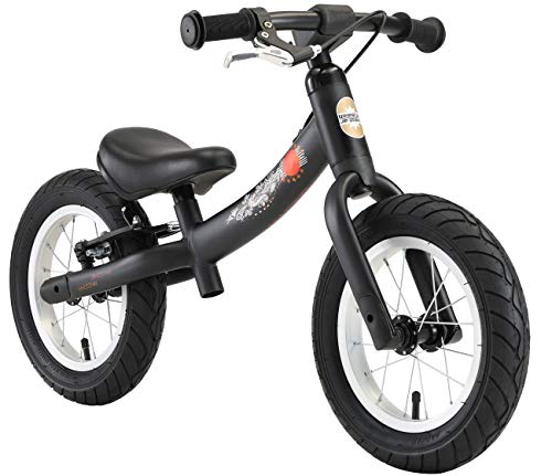 BIKESTAR 2-en-1 Bicicleta sin Pedales para niños y niñas 3-4 años | Bici con Ruedas de 12" Edición Sport | Negro