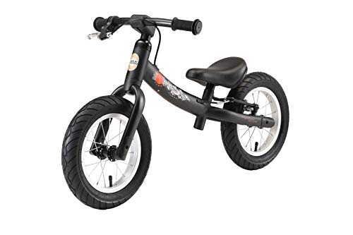 BIKESTAR 2-en-1 Bicicleta sin Pedales para niños y niñas 3-4 años | Bici con Ruedas de 12" Edición Sport | Negro