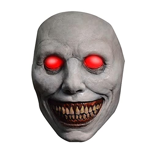 Bingchuan Máscara de Halloween de miedo, horror, demonios sonrientes, máscara facial malvada, accesorio de cosplay para fiesta para adultos