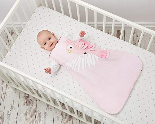 Bizzi Growin Saco de Dormir Parrot - 0-6 Meses/2.5 TOG - Saco de Dormir de Punto Rosa