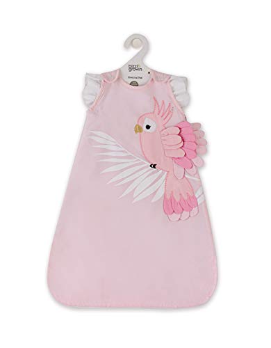 Bizzi Growin Saco de Dormir Parrot - 0-6 Meses/2.5 TOG - Saco de Dormir de Punto Rosa