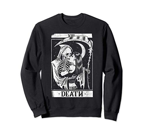 Blackcraft Vintage Death the Grim Reaper Kiss Tarot Card Sudadera