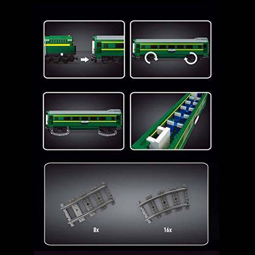 Bloques de construcción de locomotoras de Trenes de tecnología, 2.4 GHz/App Tren con Control Remoto con Juego de rieles, 2086 Piezas de Juguete de construcción compatibles con Lego