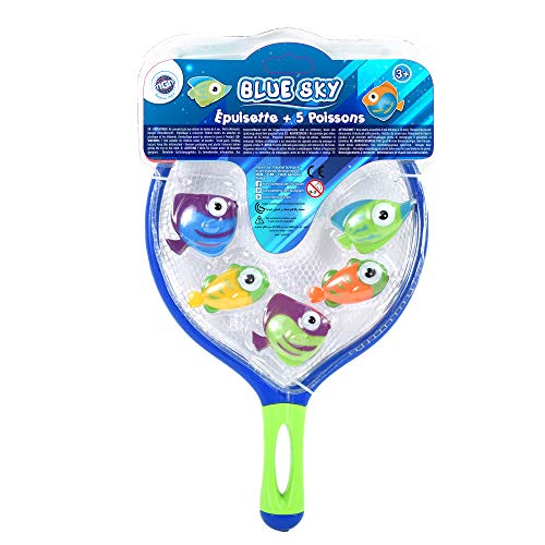 Blue Sky - Red de Pesca con 5 Peces 040093-18 cm – Juego de Dirección y Aire Aire Aire a Partir de 3 años