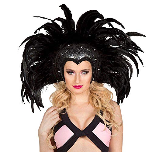 Boland 28147 Gorro con Plumas de Showgirl, Negro