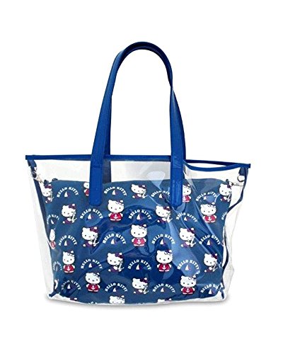 Bolso de playa Hello Kitty transparente azul 0383