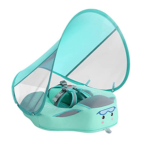 Bomoya Flotador de natación para bebés y niños pequeños, sólido, no inflable, impermeable, hermético con parasol con toldo desmontable para el uso en el hogar y la piscina