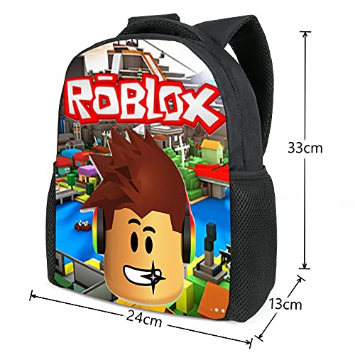 Bonamana Roblox - Mochila escolar impresa en 3D con bolsillos grandes para niños, mochilas para niños, bolsas de libros para niños, azul, small