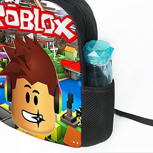 Bonamana Roblox - Mochila escolar impresa en 3D con bolsillos grandes para niños, mochilas para niños, bolsas de libros para niños, azul, small