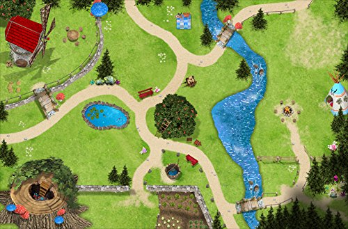 Bosque mágico Alfombra Infantil de Juego | SM11 Cuarto de los niños | Tamaño: 150 x 100 cm | Accesorios adecuados para Schleich, Papo, Bullyland, Playmobil etc. | STIKKIPIX