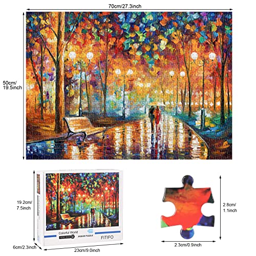 Brain Teasers Walking In The Rain Puzzles 1000 piezas para niños y adultos divertidos y coloridos puzzles de Navidad puzzles de Navidad puzzles educativos juguetes familia novia regalos de cumpleaños