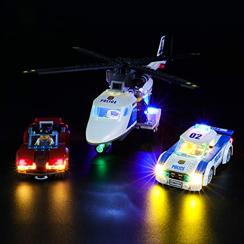 BRIKSMAX Kit de Iluminación Led para Lego City Police Persecución por la Autopista,Compatible con Ladrillos de Construcción Lego Modelo 60138, Juego de Legos no Incluido