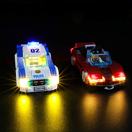 BRIKSMAX Kit de Iluminación Led para Lego City Police Persecución por la Autopista,Compatible con Ladrillos de Construcción Lego Modelo 60138, Juego de Legos no Incluido