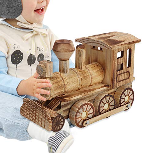 BTER Modelo de Tren de Vapor, Locomotora de Madera Modelo de Tren de Madera, Tren de Juguete, para decoración del hogar Decoración de Habitaciones Infantiles