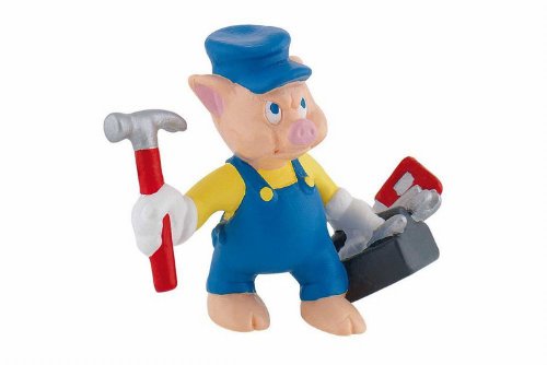 Bullyland 12492 - Figura de Juego, los 3 cerditos de Walt Disney, Piggy Clever, de Unos 9 cm de Altura, Figura Pintada a Mano, sin PVC, para Que los niños jueguen a Imaginar