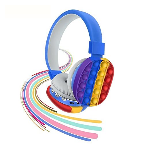 Burbuja de silicona estéreo auriculares inalámbricos juguete sensorial Fidget (azul)