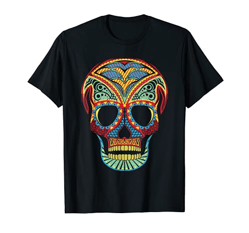 Calaveras de colores para la fiesta del Día de los Muertos Camiseta