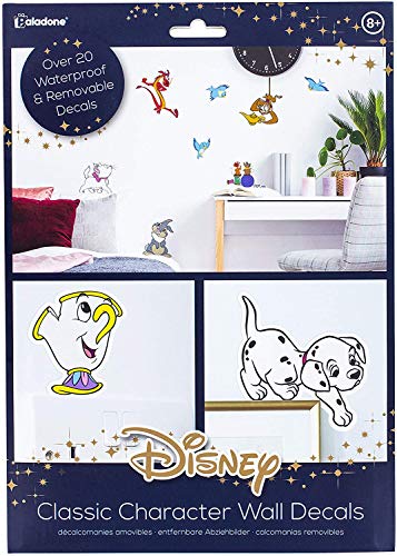 Calcomanías de pared de personajes clásicos de Disney – 23 calcomanías extraíbles e impermeables