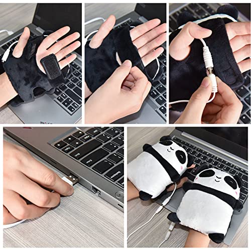 Calentador De Manos Guantes Calefactados USB 1 Par De Guantes Acogedores con Calefacción Guantes Térmicos De Invierno para Ciclismo Motocicleta Senderismo Esquí Y Montañismo