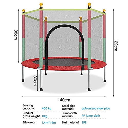 Cama elástica infantil plegable de 55 pulgadas, castillo hinchable para niños, castillo hinchable, parque de juegos para interiores, con barandillas de seguridad, para School Kid Adult Sport Workout