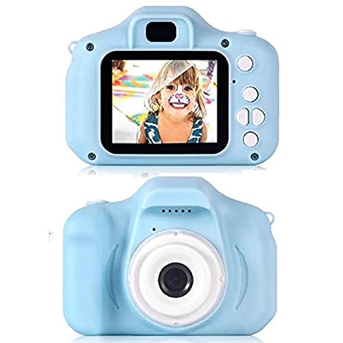 Cámara Digital para Niños 1080P 2.0" HD Selfie Video Cámara Infantil Regalos Navidad Niños Niñas de 3-10 Años Lector de Tarjetas (Azul)