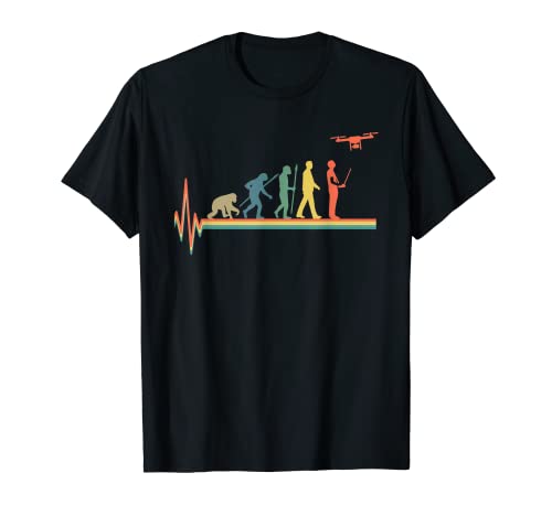 Camiseta de Evolution Heartbeat Drone Retro Drones Camiseta