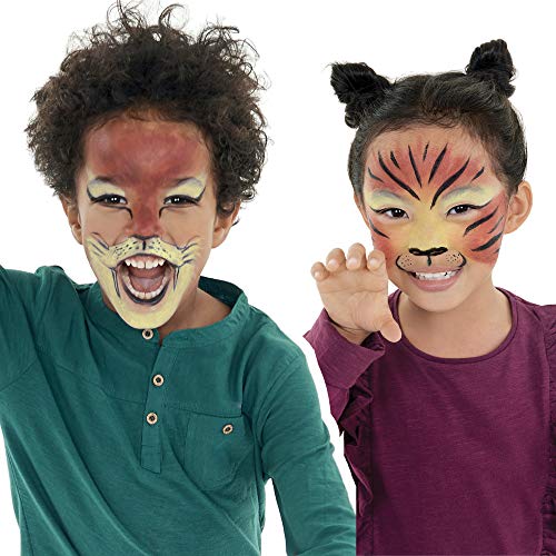 Carioca Mask Up Animales, Kit de Pintura Facial para Niños y Niñas, Barras de Maquillaje Ideal para Navidad, Halloween, Carnaval y Fiestas - 3 Colores y 2 Tutoriales - Dermatológicamente Testado