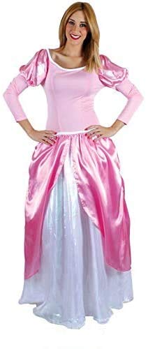 Carnavalife, Disfraz de Princesa La Bella Durmiente, Vestido Rosa Largo Mujer para Fiesta de Carnaval, Cumpleaños, Fiesta Temática. Talla S.