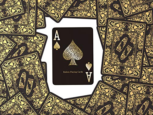 Cartas de Póquer de Plástico Black Edition - Alto Brillo - con Dos Cartas de Esquina - Juego de Cartas de Índice Jumbo para Texas Holdem Poker