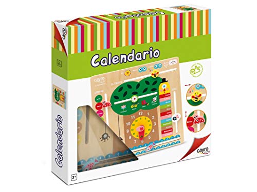 Cayro-8107 Calendario Aprendizaje Madera multidioma, Multicolor (8107)