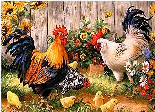 CCHAYE DIY 1500 Piezas Animal Pollo Flores Paisaje Jigsaw Rompecabezas para Adultos Puzzle Familia Juegos Educativos Cerebral Desafío Niños Niños Juguete-1000 Piezas Improve