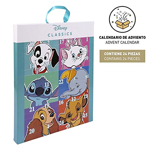 CERDÁ LIFE'S LITTLE MOMENTS- Calendario Adviento Bisutería con 24 Accesorios de Personajes Licencia Oficial Disney, Multicolor (2500001937)