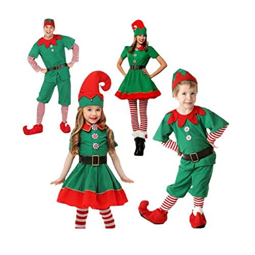 CH-BZ 1 PCS Disfraz De Duende De Navidad para Hombres, Mujeres Y Niños Navidad, Carnaval Y Cosplay,Men's,130cm