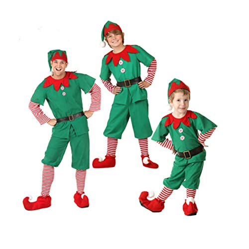 CH-BZ 1 PCS Disfraz De Duende De Navidad para Hombres, Mujeres Y Niños Navidad, Carnaval Y Cosplay,Men's,130cm