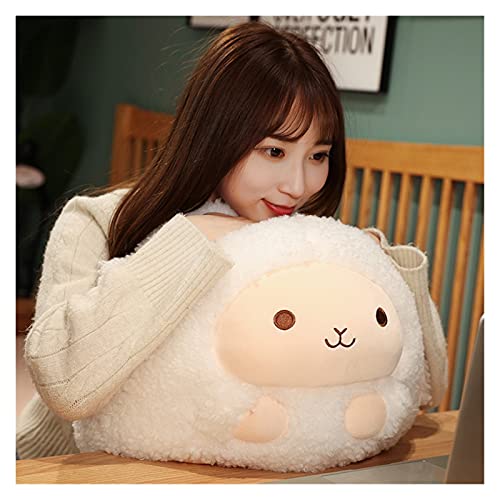 Changskj Juguete de Peluche Estilo nórdico pequeño Lana Peluche Juguete Mentira muñeca muñeca muñeca muñeca Pareja Abrazo muñeca muñeca bebé Relajante Almohada de sueño (Color : White, Height : 40cm)