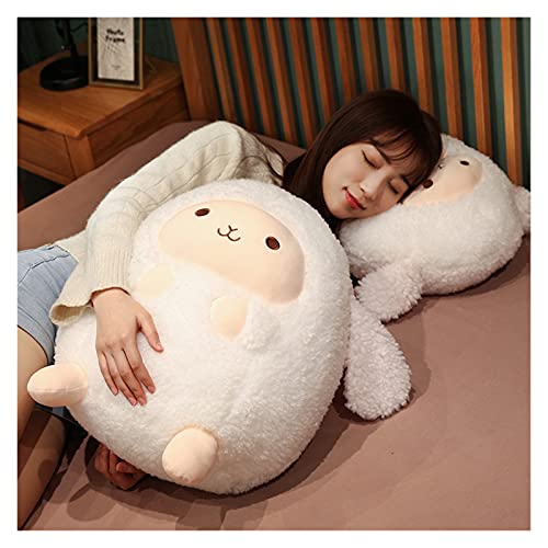 Changskj Juguete de Peluche Estilo nórdico pequeño Lana Peluche Juguete Mentira muñeca muñeca muñeca muñeca Pareja Abrazo muñeca muñeca bebé Relajante Almohada de sueño (Color : White, Height : 40cm)